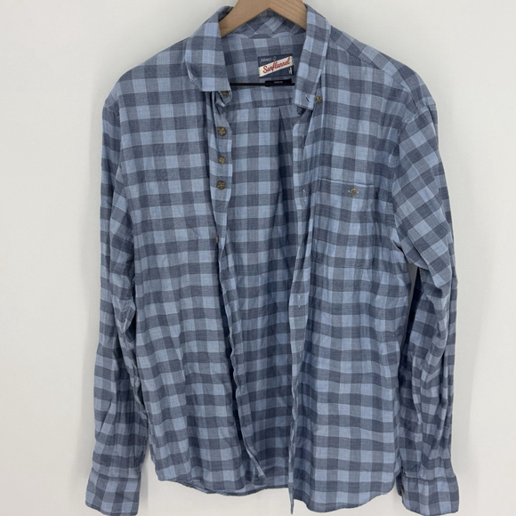 johnnie-O Other - Johnnie O Surf Flannel Blue Check Long Sleeve Shirt Size Medium